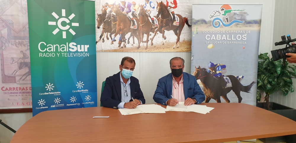 FIRMA DE CONVENIO ENTRE LA REAL SOCIEDAD DE CARRERAS DE CABALLOS Y LA RTVA