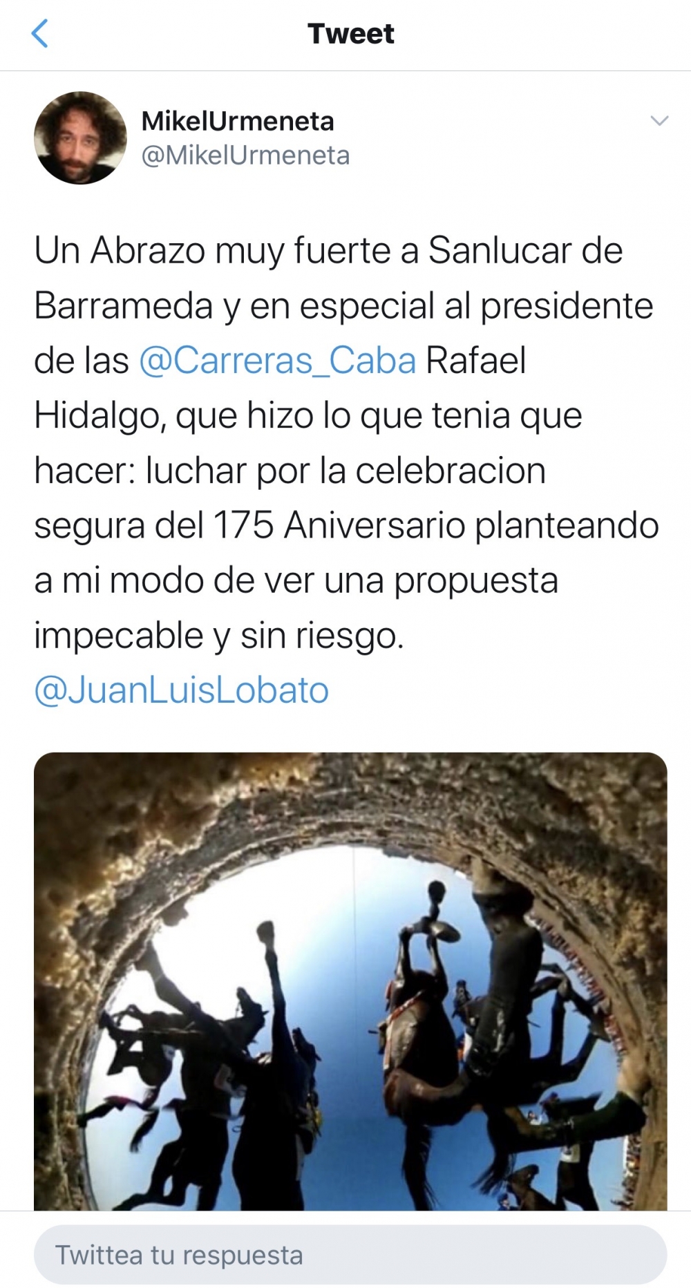 Animos de nuestro embajador Mikel Urmeneta