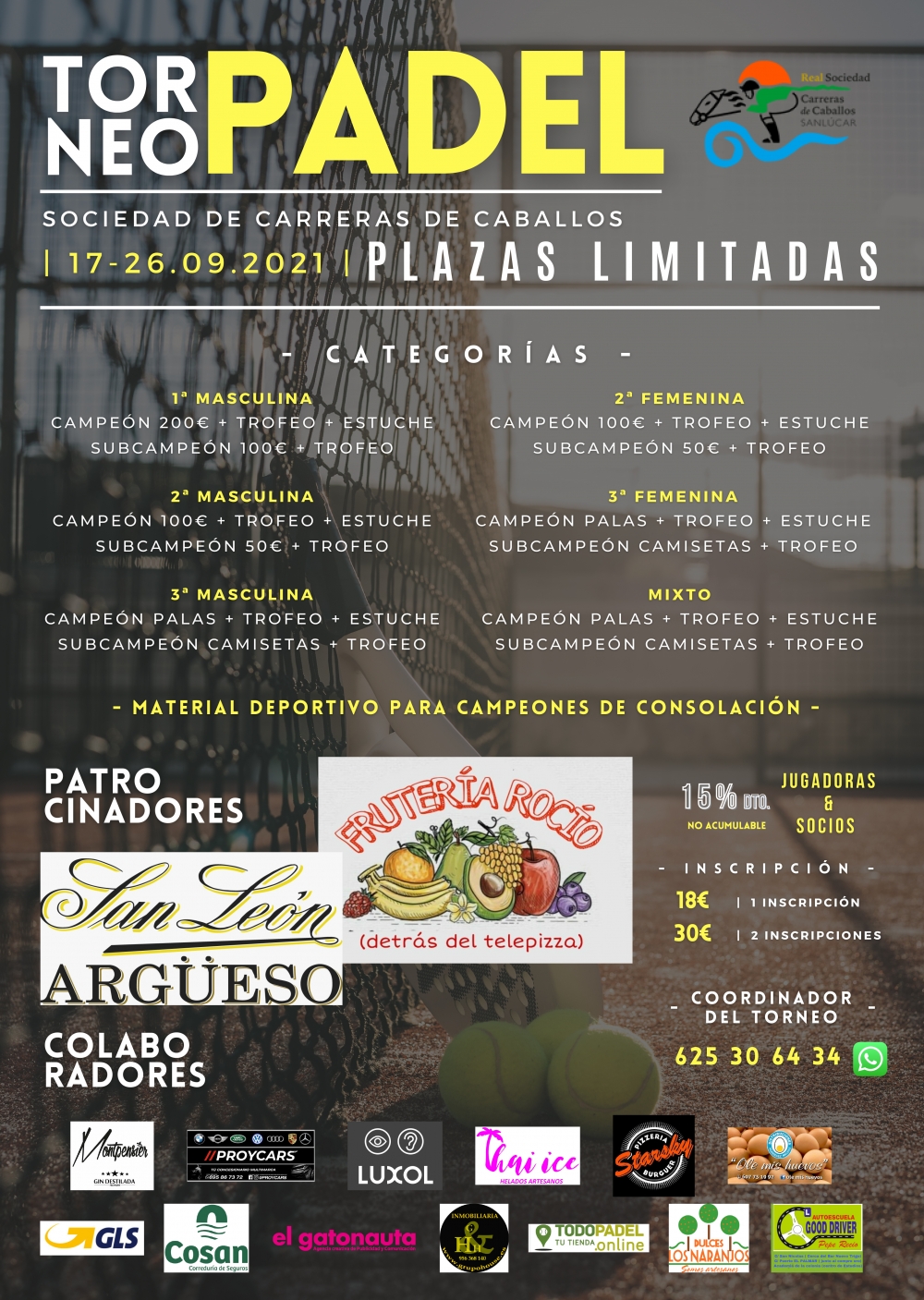  TORNEO DE PADEL REAL SOCIEDAD DE CARRERAS DE CABALLOS DE SANLUCAR